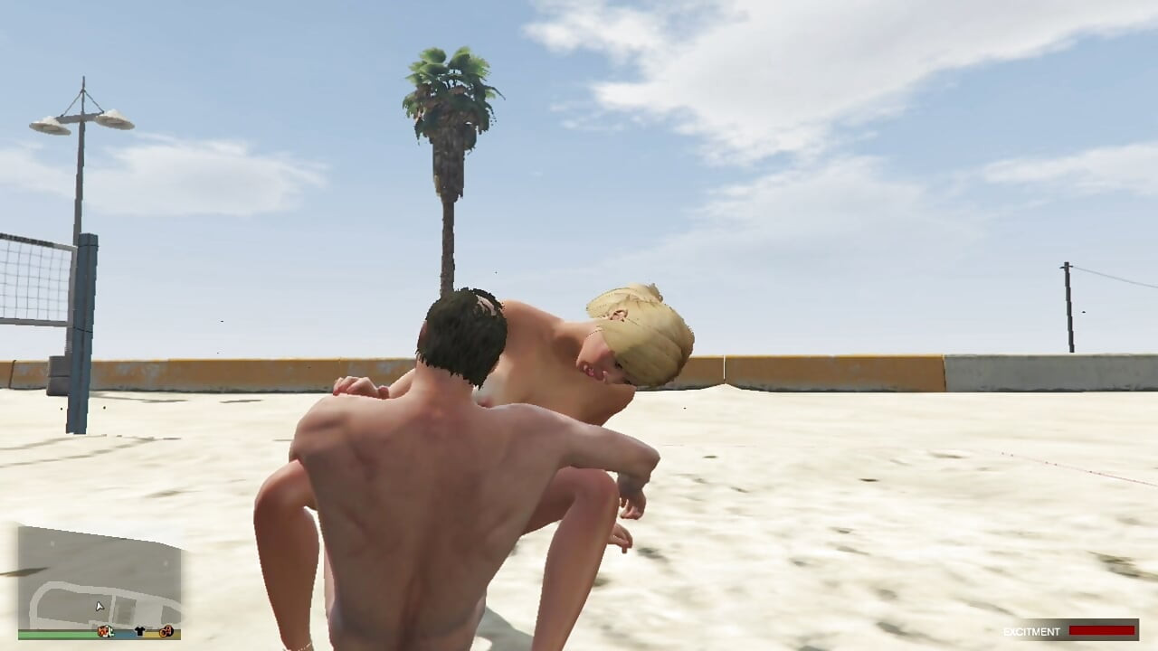 Sugar Daddy Trevor and Sugar Baby Tracey have sex in beach volleyball court