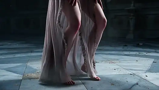 Melankolik harikalar diyarı baştan çıkarıcı sahneler dramatik bükülmüş diyarlarda erotik kadınların şiirsel cgi animasyonu