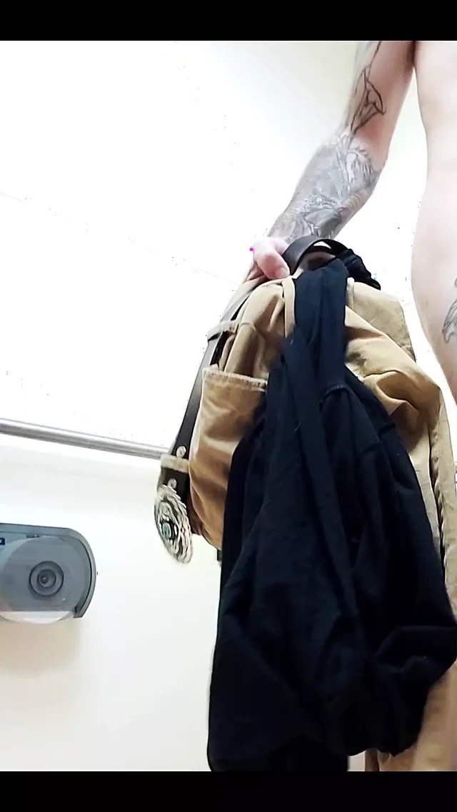 Busted in Public Boy's Restroom, Right as I Bust a Nut!