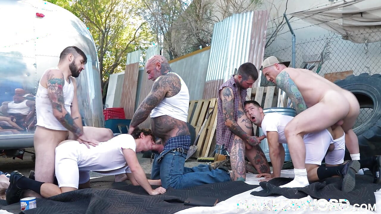 NAKEDSWORD Greyson Myles And Eddie Patrick Having A Group Outdoor Sex