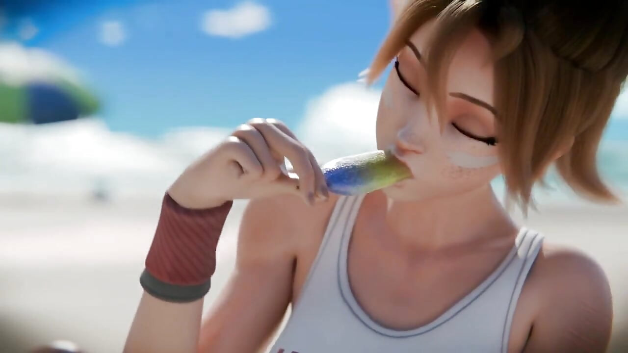 《守望先锋》XXX - 跟踪器享受夏季冰棒和海滩性爱（3D 动画）