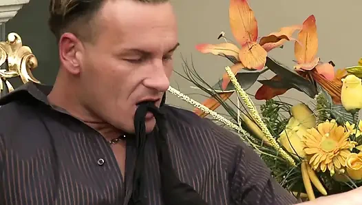 Natural beauty babe sucking and fucking the lucky guy