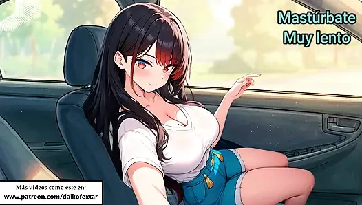 Spanish JOI. Drive (in a game) with one hand and with the other.