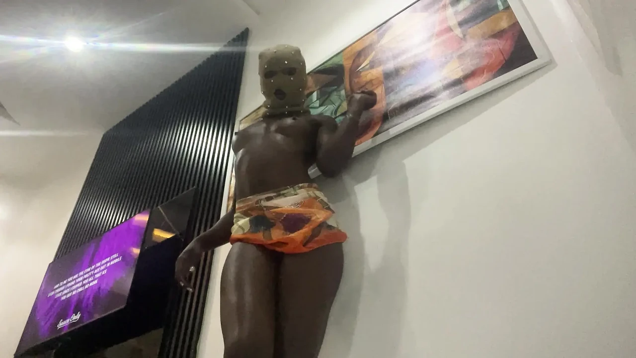 Dark velvet moves her body in a sexy way