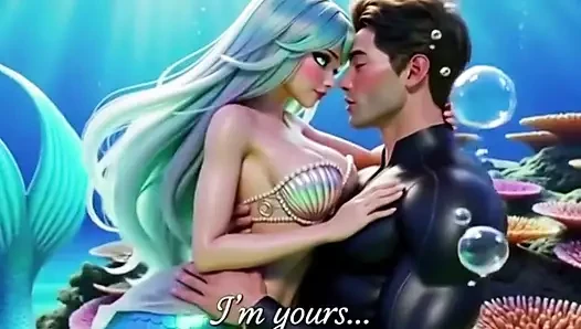 Underwater fantasy where a diver discovers a mesmerizing mermaid
