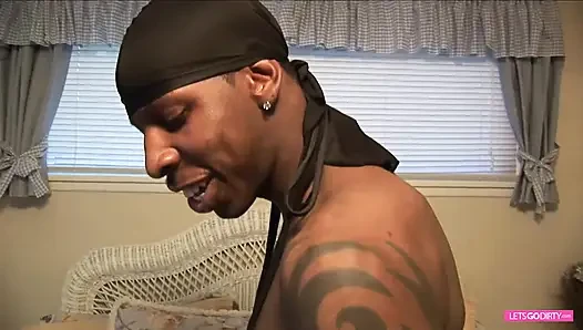 Big boobed ebony gets fucked by a bad boy