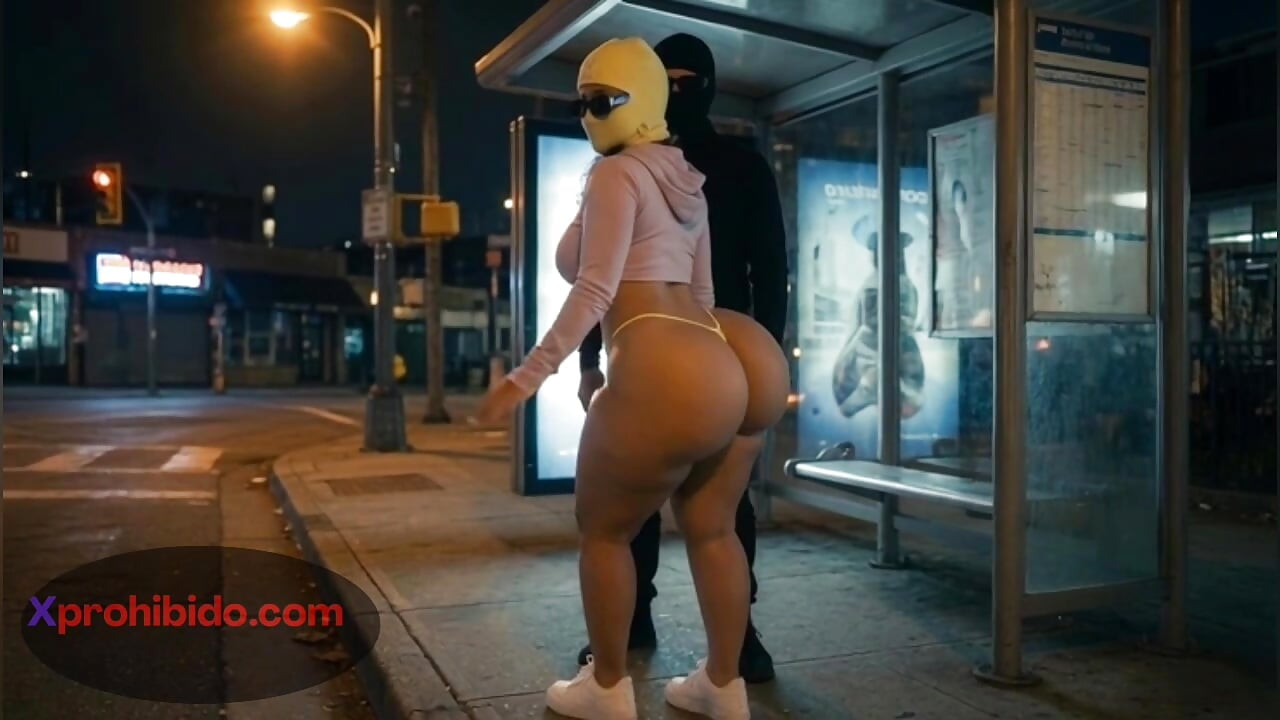 Big Ass Girlfriend Dancing Provocatively at Bus Stop