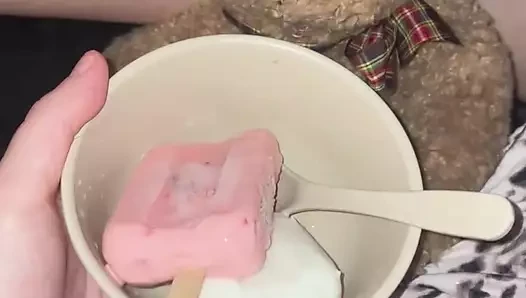 LONG COMPILATION- FOOD FETISH-EXTREME KINKY CUM ON PIZZA-ICE CREAM-CHOCO...