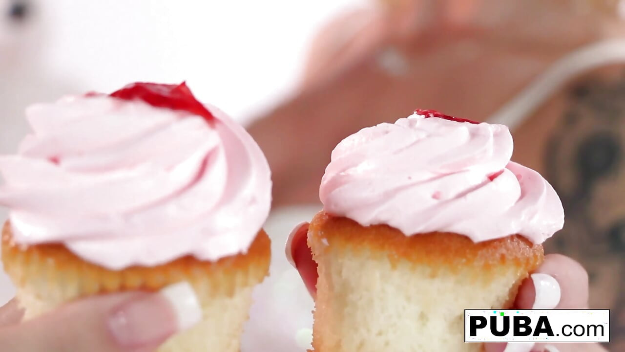 Elsa and Daisy play with some cupcakes and each other