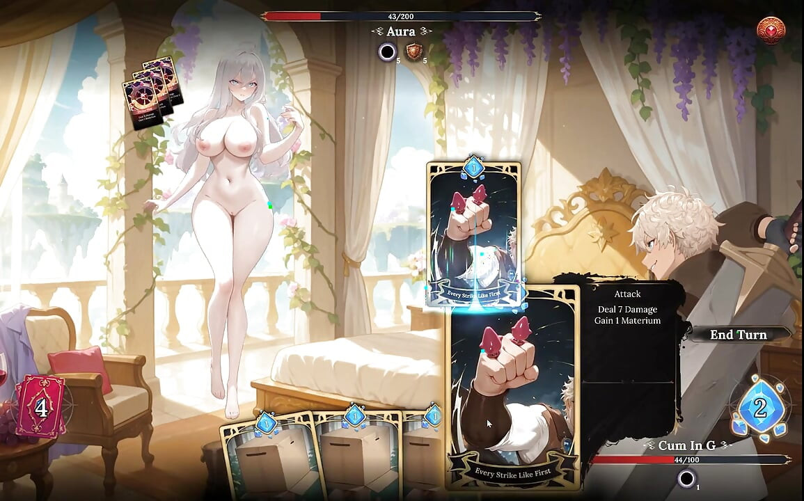 Aura 2 Lust of the Gods Hentai Game Ep.1 Stripping SEX battle with my GODDESS WIFE !