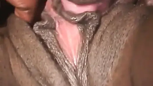 Well graced busty black model love to be fucked lying on the one side