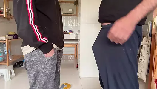Fast Blowjob and Cum in Mouth on the Kitchen
