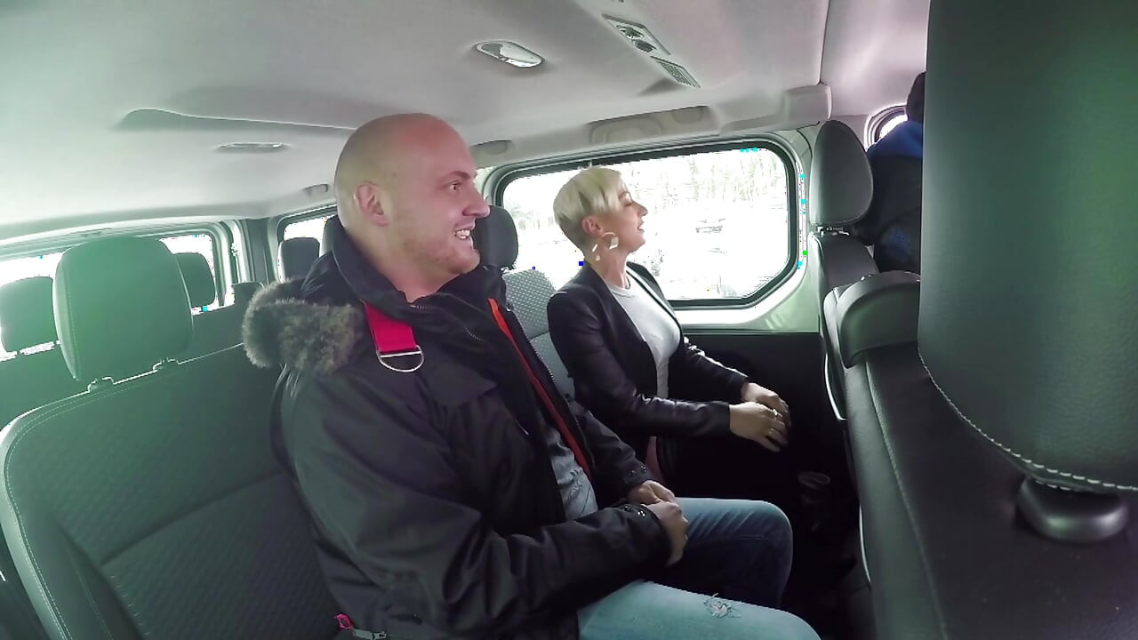 Blonde MILF sucks good cock in the car