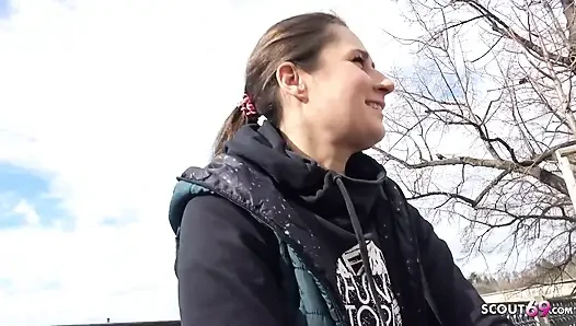 German Scout - Cute Teen Lara Fox Talk to First Casting Fuck