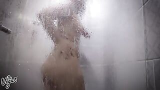 Hot shower tease from sexy Latina Selena Vega