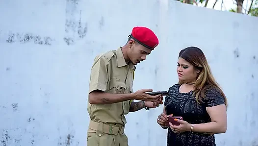 The Policeman Saw the Girl Having Sex and Then He Also Had Sex with Her Hard