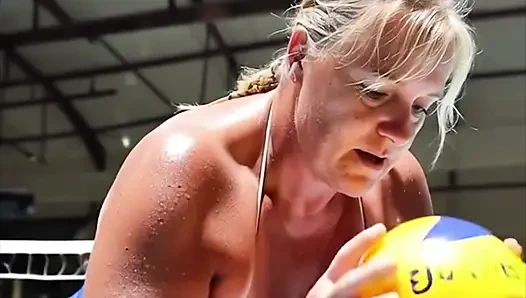 Mrs. Tanner a Real School Teacher with Big Natural Tits Playing Volleyball