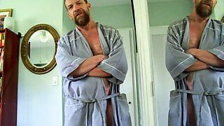 hairyartist in cum see Will in his robe