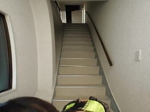 Sultry Temptress on the Emergency Stairs