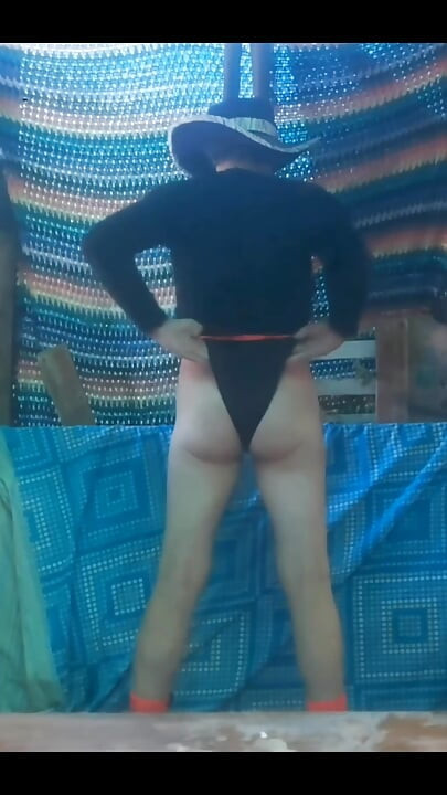Teaser Outside in My Black Pantys and Black Top