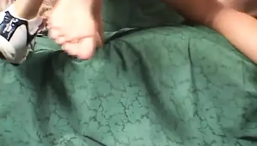Barefoot slut gets her tight pussy pounded