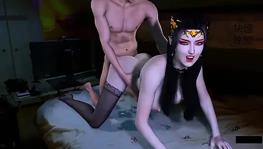 Animasyonlu kızıl baştan çıkarma tanrıçası - 3 boyutlu animasyon hentai