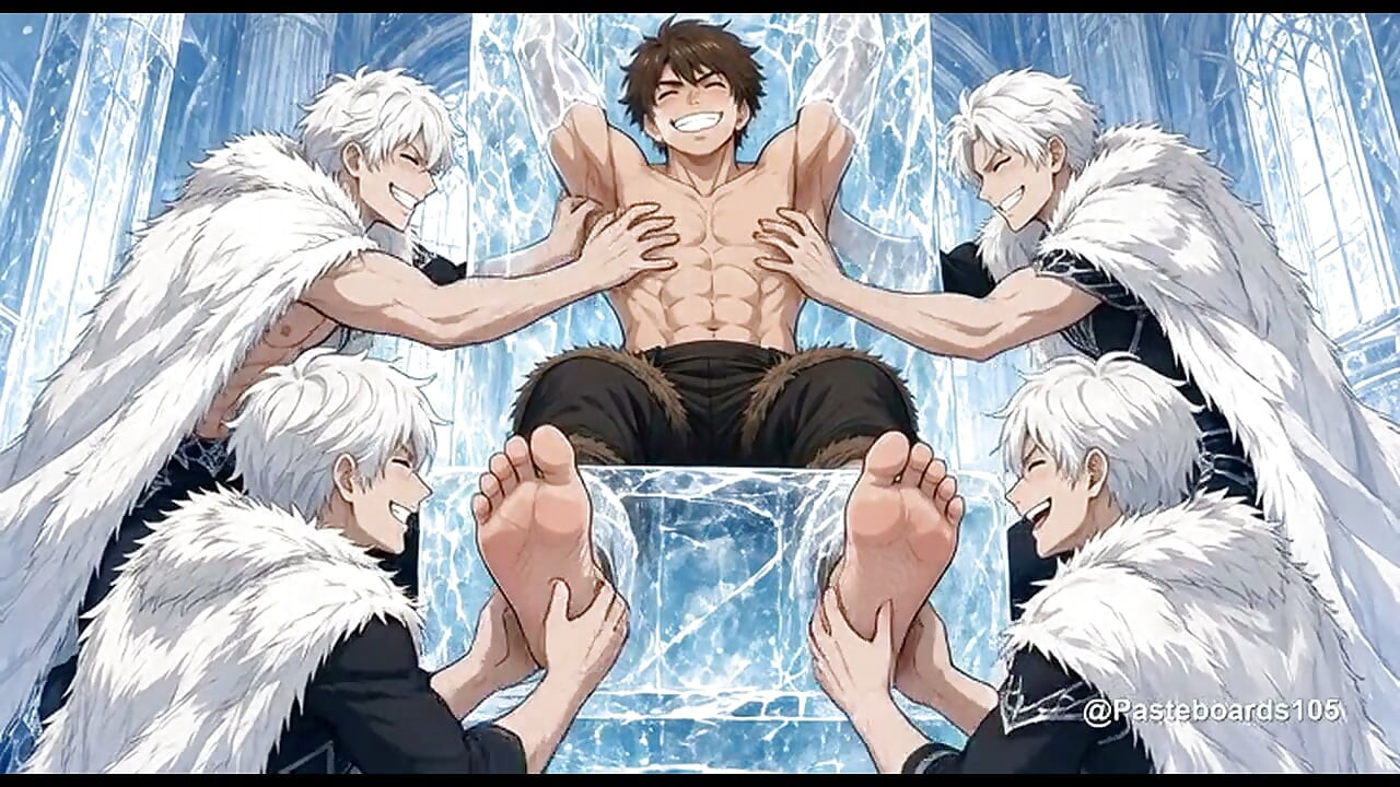 Congelado na Parede do Palácio de Gelo, os Príncipes da Geada Fazem Cócegas nas Suas Axilas e Plantas dos Pés (Anime 2D)