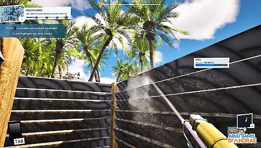 Gameplay raksasa waifu wash simulator bagian 1 - pekerjaan pembersihan pertama untuk vellory