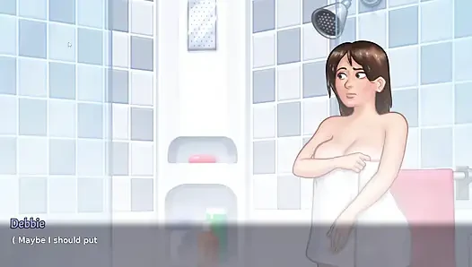 Pc oyunu ateşli orta yaşlı seksi kadın mastürbasyon ve duş