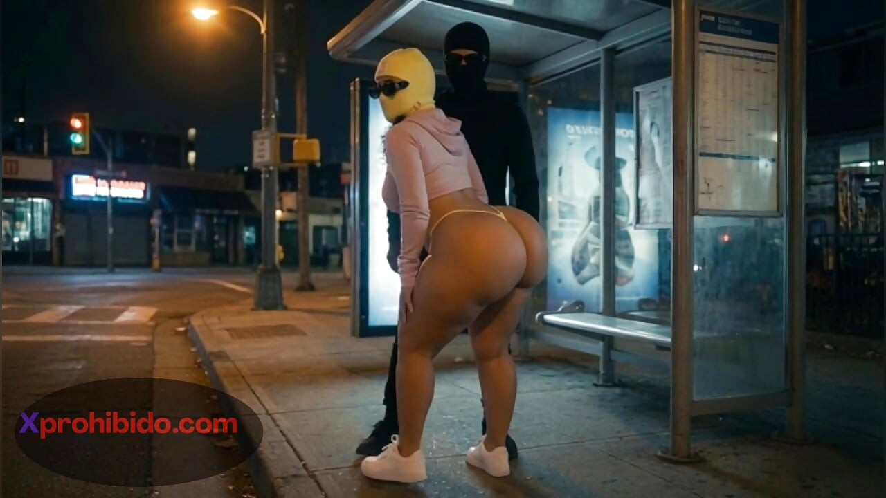 Big Ass Girlfriend Dancing Provocatively at Bus Stop