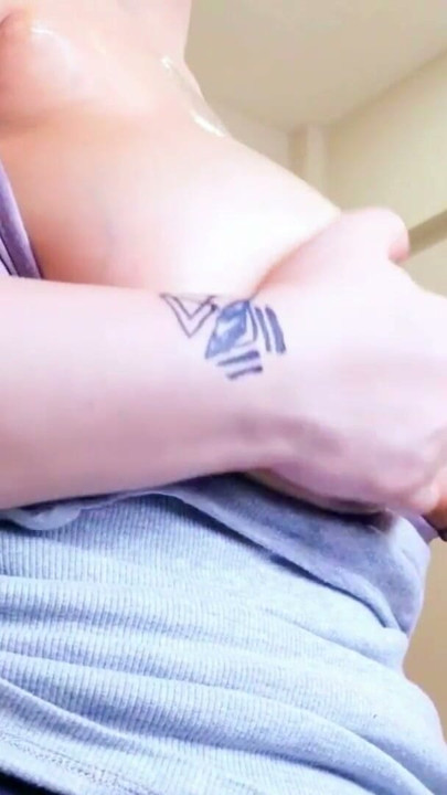 Stepmom With Huge Big Tits Rubbing Stepson Dick On Her Big Nipples | Clip 1
