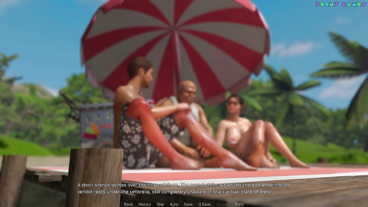 Friendly Housewife by White Foam - Wearing Only Body Paint on the Beach, Naughty Dare for the Housewife 11
