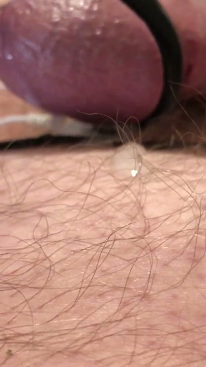 Close up view of estimmed dick and balls - hands free orgasm | Clip 1
