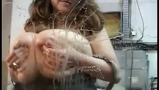 MV Cleaning Glass Window With Her Breastmilk