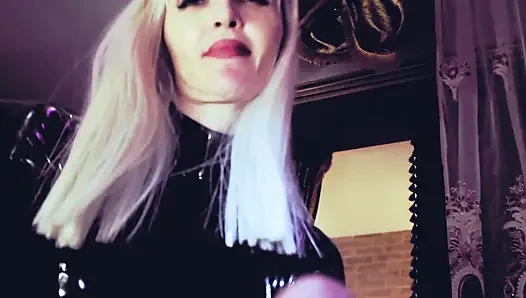Hot domina Eva Latex play with a dick CBT toys BDSM kink femdom fetish Milf mature mistress blonde