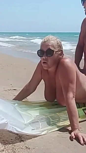 Stunning moment from "Again Fuck Stepmom On The Beach"