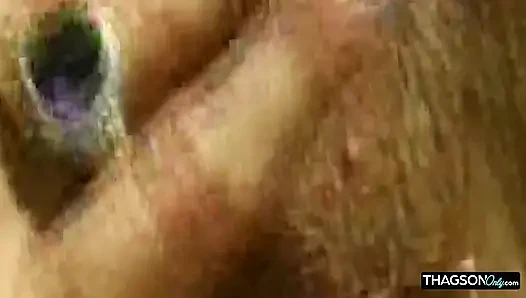 Mature Blonde Babe Stretched Wide in Outdoor Anal Action