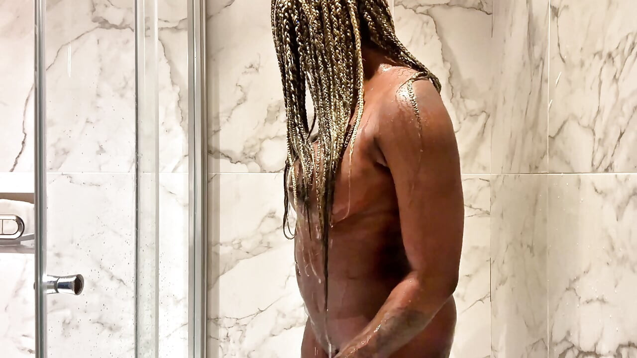 Xeinna Rose Ébano solo chuveiro compilação quente menina negra banho diversão