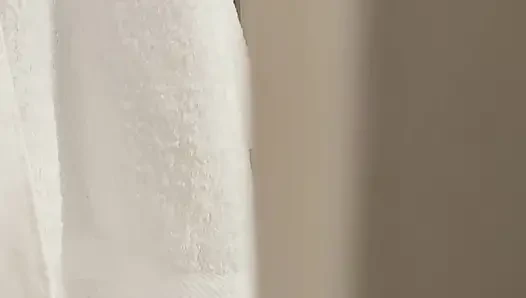 My wife in hotel shower
