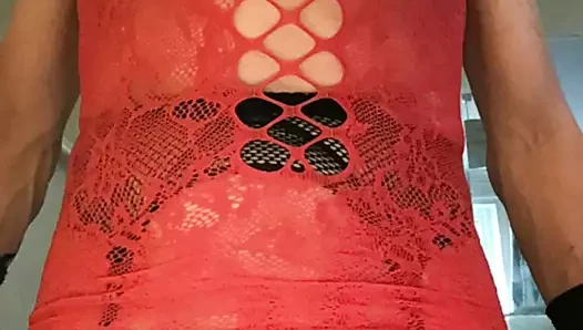 Sürtük travesti, uzun dildo, iyi göt, seksi elbise