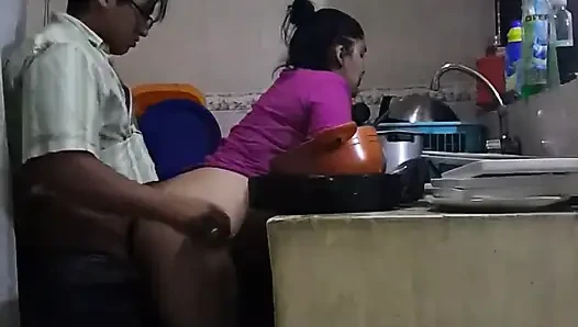 Fucking and Sucking with the Employee in the Kitchen