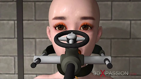 Seksi kadın lateks catsuit hamile bir kolej kız vuruyor
