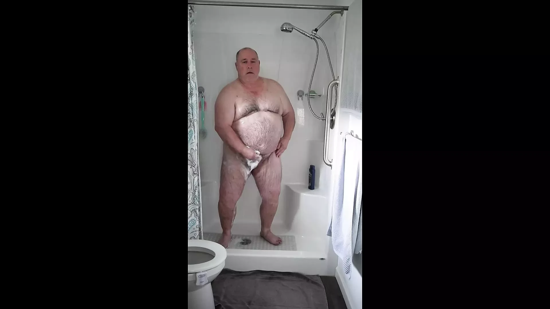 Big Chubby Bear in the Shower