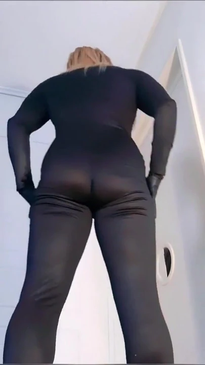 Jaw-dropping moment from "Ass in Black Catsuit"