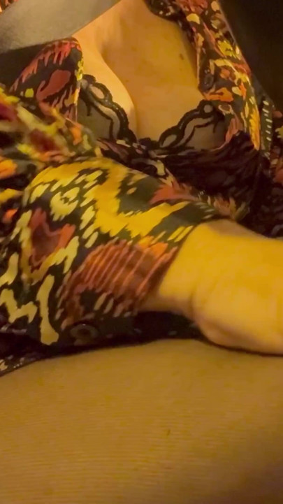 I woke up horny and touched my pussy through pantyhose in the car in public | Clip 1
