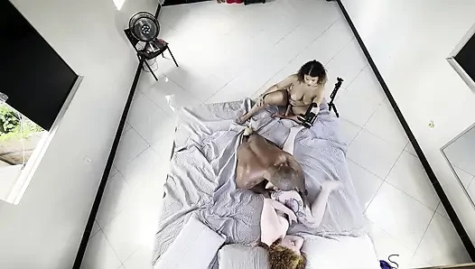TWO LESBIAN GIRLS SUCK AND FUCK EACH OTHER IN FRONT OF ME I FUCK THEM BOTH