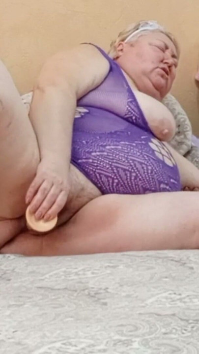 Girlfriend kneads her big hairy pussy with toys | Clip 1