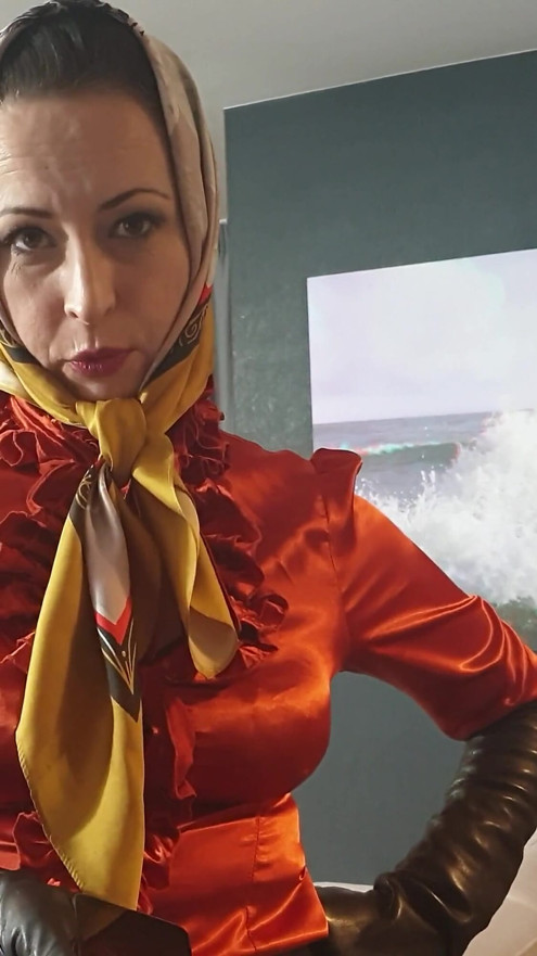 A Lady in Stockings and Silky Headscarf