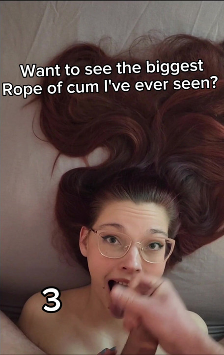 The Biggest Rope Of Cum - Huge Load Facial - Redhead POV
