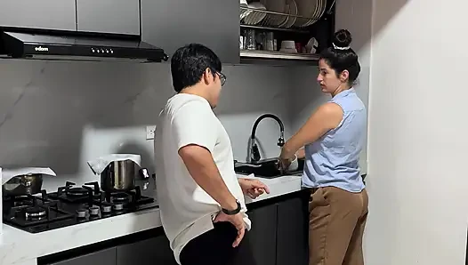 My stepsister gives me her ass in the kitchen while we're alone!